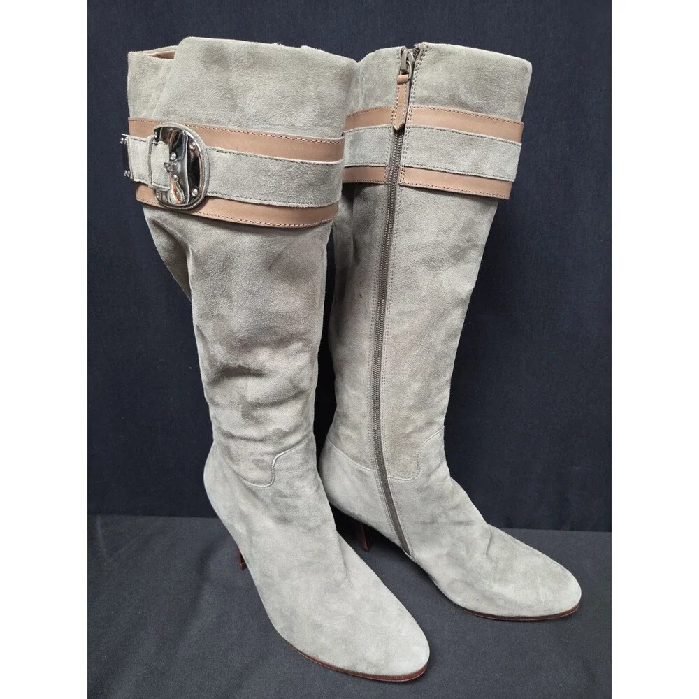 Cole Haan Nicole Air Tall Boot Gray Suede Size 10.5 B Knee High New NWT